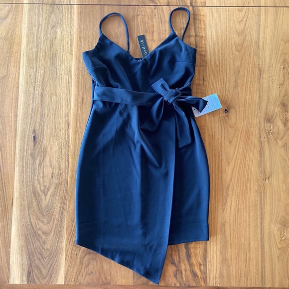 NWT Black KENEDIK Bodycon Wrap Dress - Picture 1 of 6